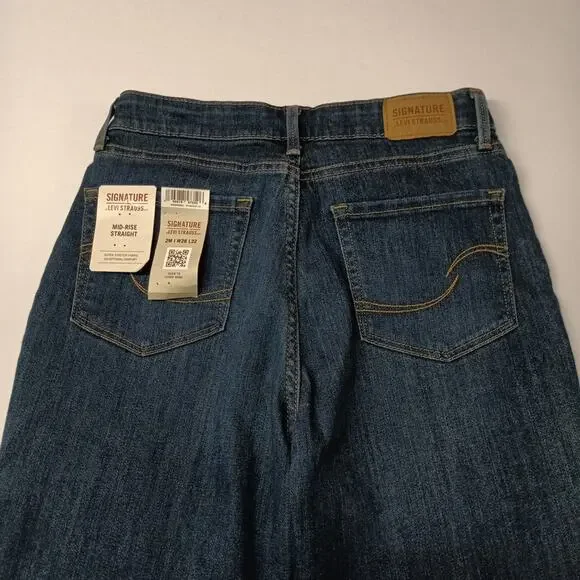 Levi Strauss Signature Jeans Women’s 2M 26x32 Mid Rise Straight Stretch Blue - Picture 7 of 7